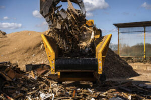 Wood Grinder shredding wood
