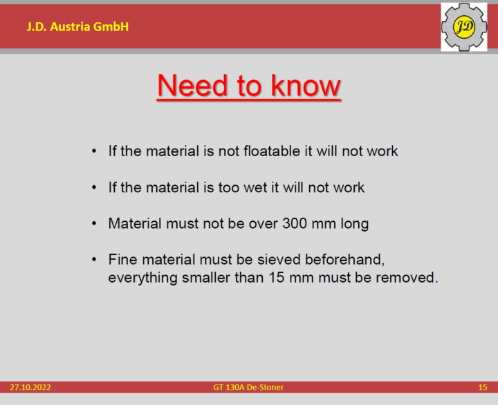 Doppstadt GT 150 De-Stoner - Used Screeners