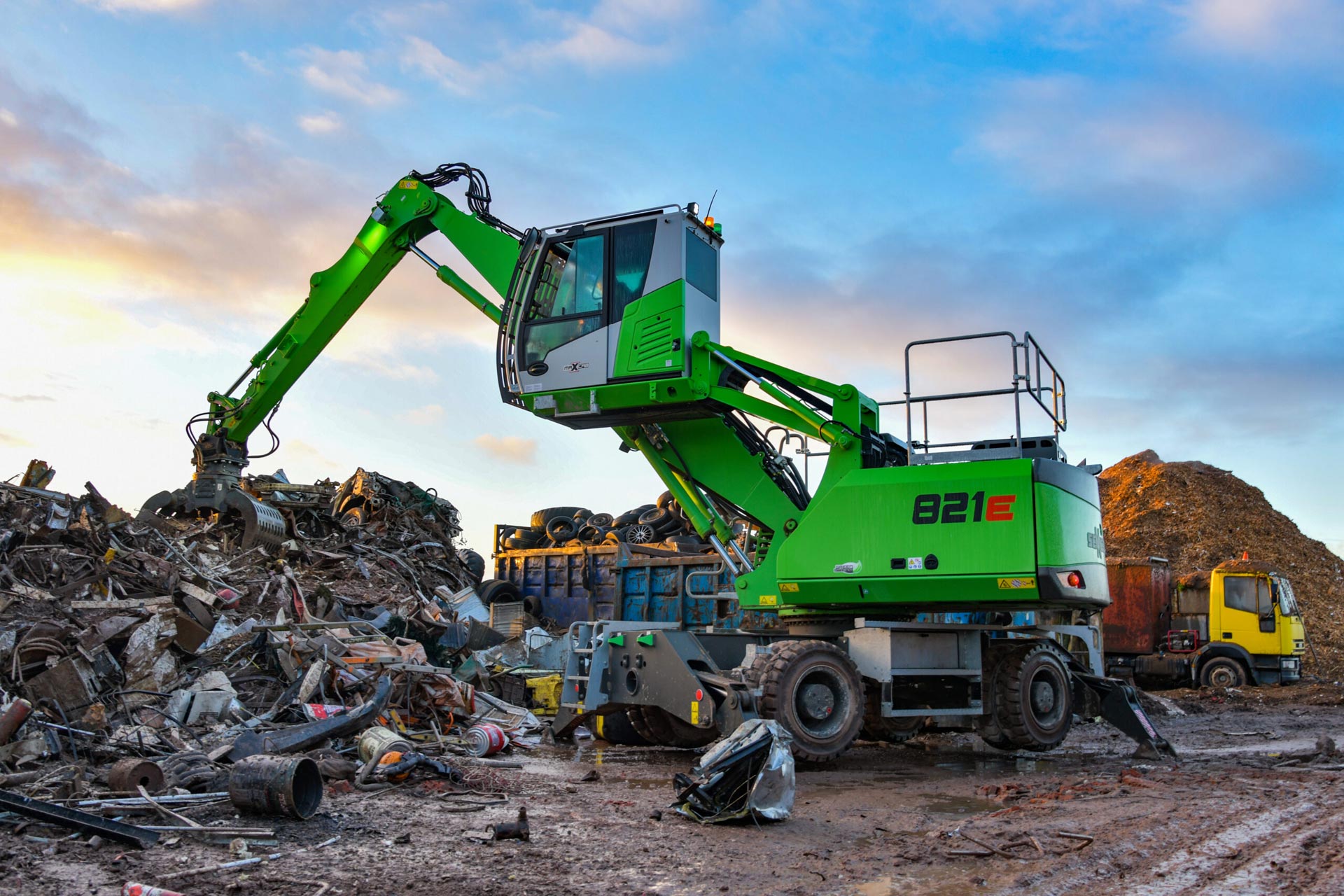 Blackpool Skip Hire Secure New Sennebogen 821 E