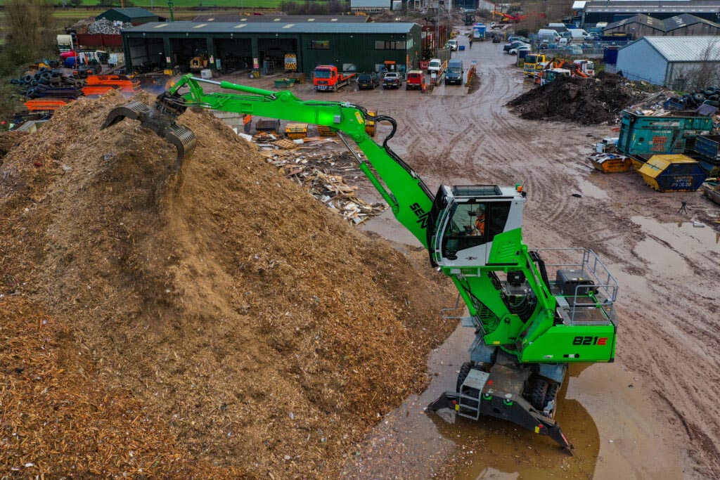 Blackpool Skip Hire Secure New Sennebogen 821 E