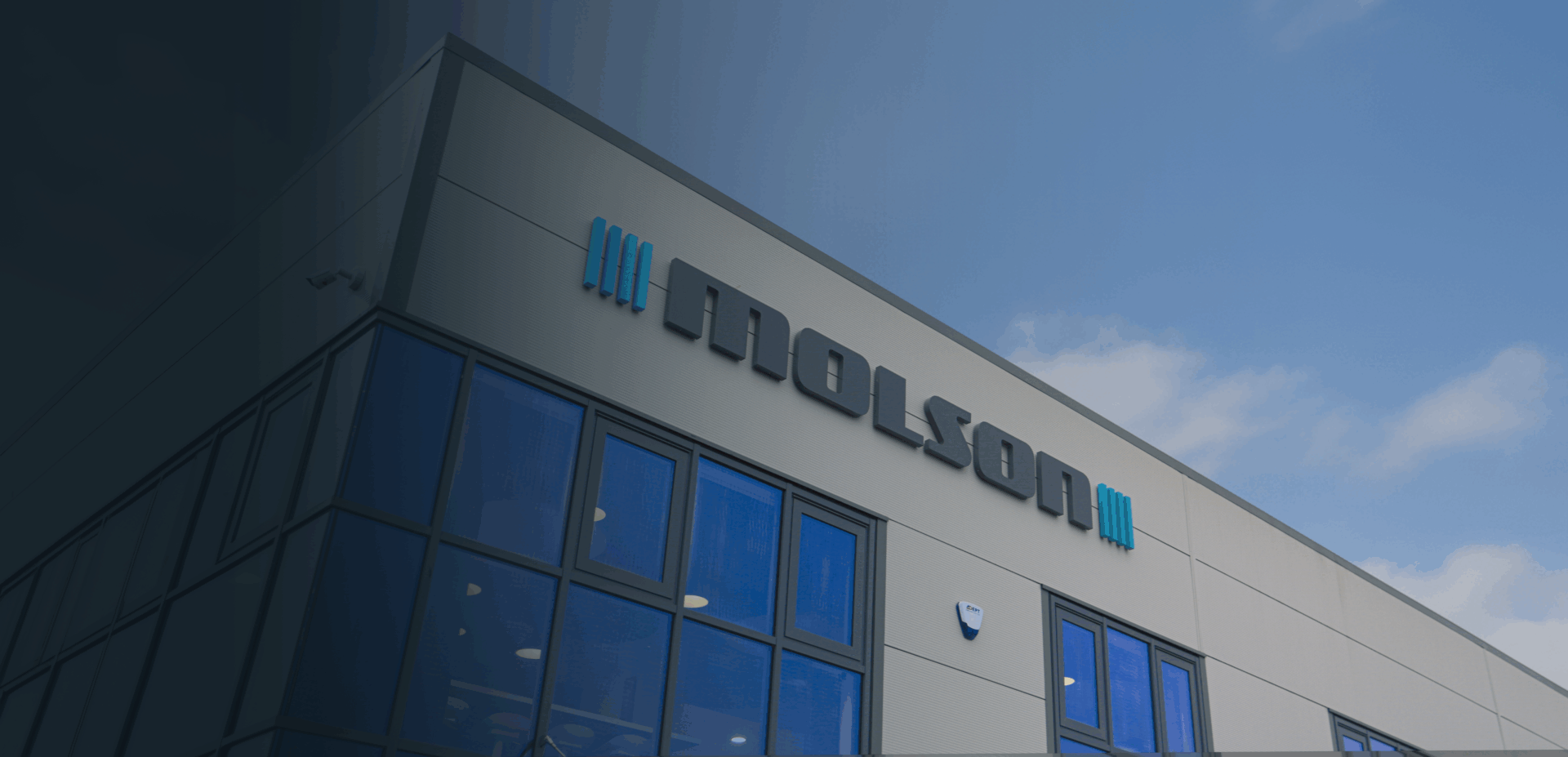 Molson Group logo on the main building in avonmouth